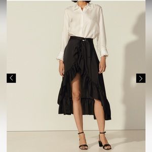 Sandro Paris Ruffled Asymmetric Skirt